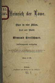 Front cover of Heinrich der Lo we by Edmund Kretschmer
