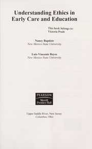 Front cover of Understanding ethics in early care and education by Nancy E. Baptiste
