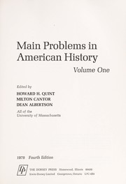 Front cover of Main problems in American history by Howard H. Quint