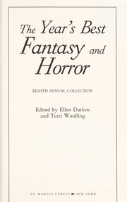 Front cover of The Year's best fantasy and horror--8th Annual Collection by Ellen Datlow