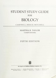 Front cover of Student study guide for Biology [by] Campbell/Reece/Mitchell by Martha R. Taylor