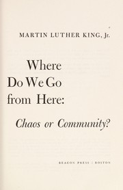 Cover of Where do we go from here by Martin Luther King Jr.