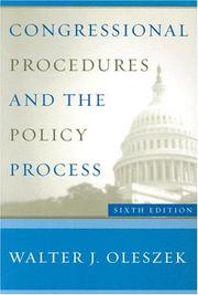 Front cover of Congressional procedures and the policy process by Walter J. Oleszek