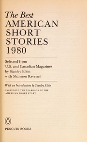 Front cover of The Best American Short Stories 1980 by Stanley Elkin