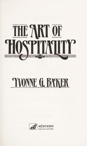 Cover of The art of hospitality by Yvonne G. Baker