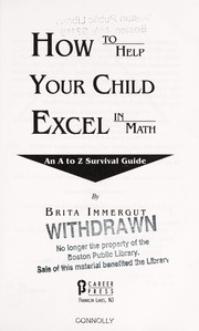 Cover of How to help your child excel in math by Brita Immergut