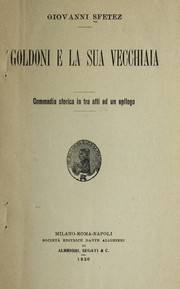 Front cover of Goldoni e la sua vecchiaia by Giovanni Sfetez