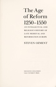 Front cover of The age of reform by Steven Ozment