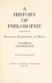 Front cover of A history of philosophy. -- by W. Windelband