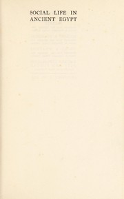 Cover of Social life in ancient Egypt by W. M. Flinders Petrie