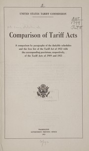 Front cover of Comparison of tariff acts by United States