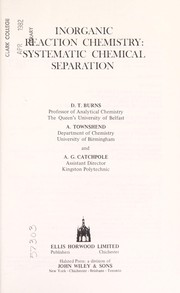 Front cover of Inorganic reaction chemistry by Duncan Thorburn Burns