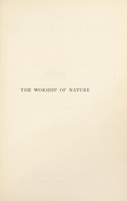 Front cover of The worship of nature by James George Frazer