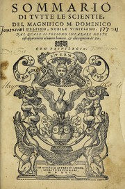 Front cover of Sommario di tutte le scientie by Domenico Delfino