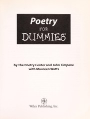 Cover of Poetry for dummies by John Timpane