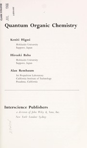 Front cover of Quantum organic chemistry by Kenʼichi Higashi