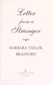 Front cover of Letter from a stranger by Barbara Taylor Bradford
