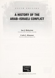 Front cover of A history of the Arab-Israeli conflict by Ian J Bickerton