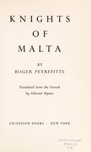 Cover of Chevaliers de Malte by Roger Peyrefitte
