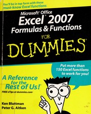 Cover of Microsoft Office Excel 2007 formulas & functions for dummies by Ken Bluttman