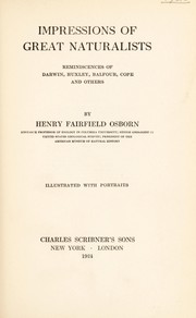 Cover of Impressions of great naturalists by Henry Fairfield Osborn