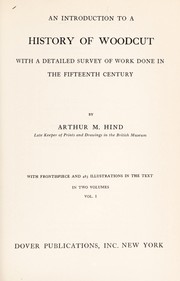 Cover of An introduction to a history of woodcut by Arthur Magyer Hind