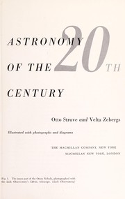 Front cover of Astronomy of the 20th century by Otto Struve