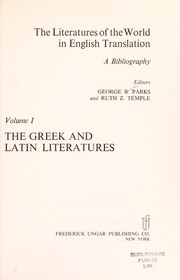 Front cover of The Greek and Latin literatures by George Bruner Parks