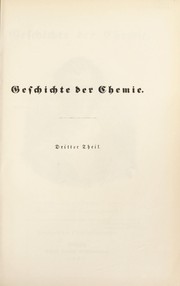 Front cover of Geschichte der Chemie by Hermann Kopp