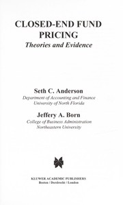 Cover of Closed-end fund pricing by Seth C Anderson