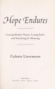 Cover of Hope endures by Colette Livermore