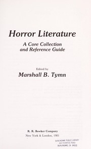 Cover of Horror literature by Marshall B. Tymn
