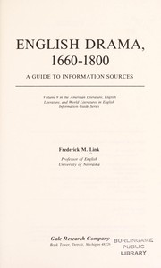 Front cover of English drama, 1660-1800 by Frederick M. Link