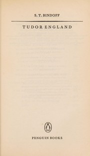 Cover of Tudor England by Bindoff, S. T.