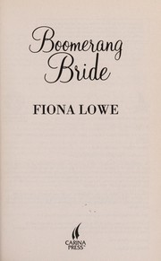 Front cover of Boomerang Bride by Fiona Lowe