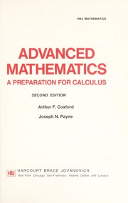 Front cover of Advanced mathematics by Arthur F. Coxford