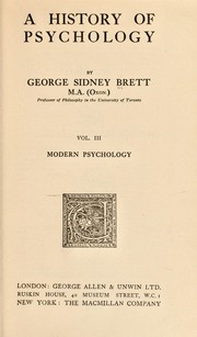 Cover of A history of psychology by George Sidney Brett