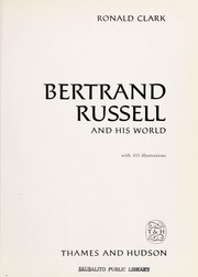 Front cover of Bertrand Russell and his world by Ronald William Clark