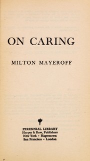 Cover of On Caring (Perennial Library) by Milton Mayeroff