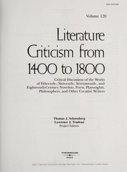Cover of Literature criticism from 1400 to 1800 by Thomas J. Schoenberg