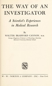 Front cover of The way of an investigator by Walter B. Cannon