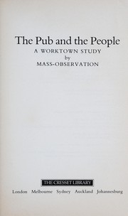 Front cover of The pub and the people by Mass-Observation.