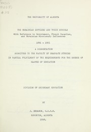 Front cover of The Ukrainian settlers in Canada and their schools by J. Skwarok