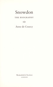 Cover of Snowdon by Anne De Courcy