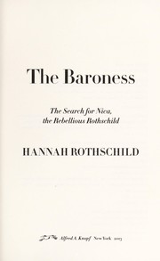 Front cover of The baroness by Hannah Rothschild