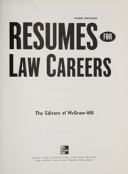 Front cover of Résumés for law careers by McGraw-Hill Companies