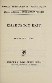 Cover of Uscita di sicurezza by Ignazio Silone