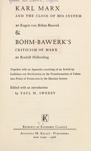 Front cover of Karl Marx and the close of his system by Eugen von Böhm-Bawerk