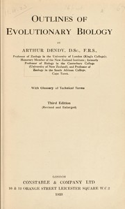 Cover of Outlines of evolutionary biology by Arthur Dendy