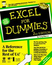 Cover of Excel for dummies by Greg Harvey
